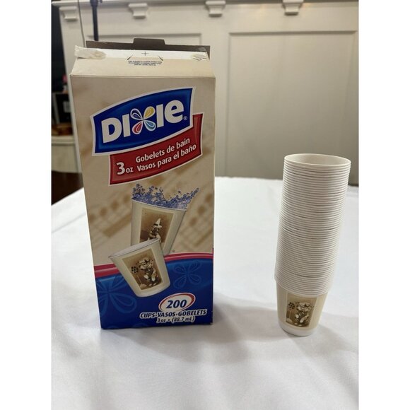 Vintage Dixie Bath Cups Refill Wax Open Box 61count Dog Theme - Picture 4 of 4